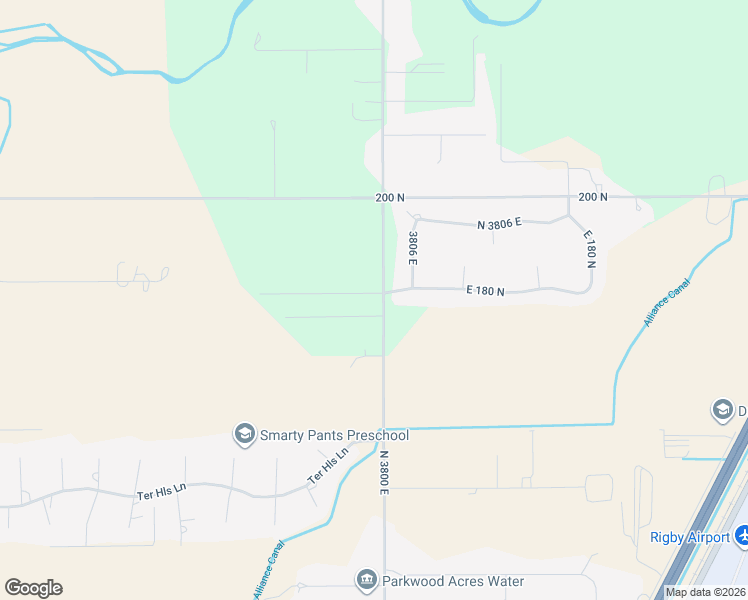map of restaurants, bars, coffee shops, grocery stores, and more near 180-198 North 3800 East in Rigby