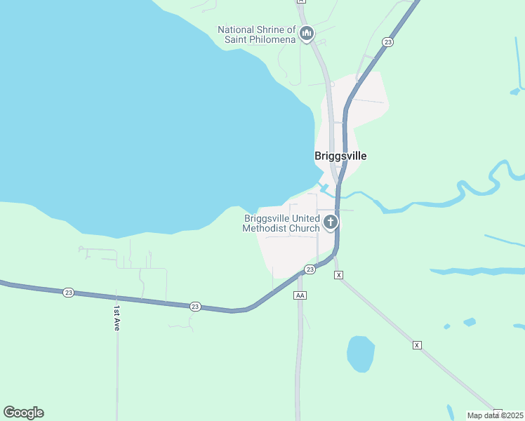 map of restaurants, bars, coffee shops, grocery stores, and more near W8657 Buckley Boulevard in Briggsville