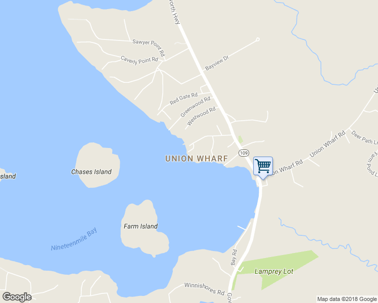 map of restaurants, bars, coffee shops, grocery stores, and more near 42 Rocky Point Road in Tuftonboro