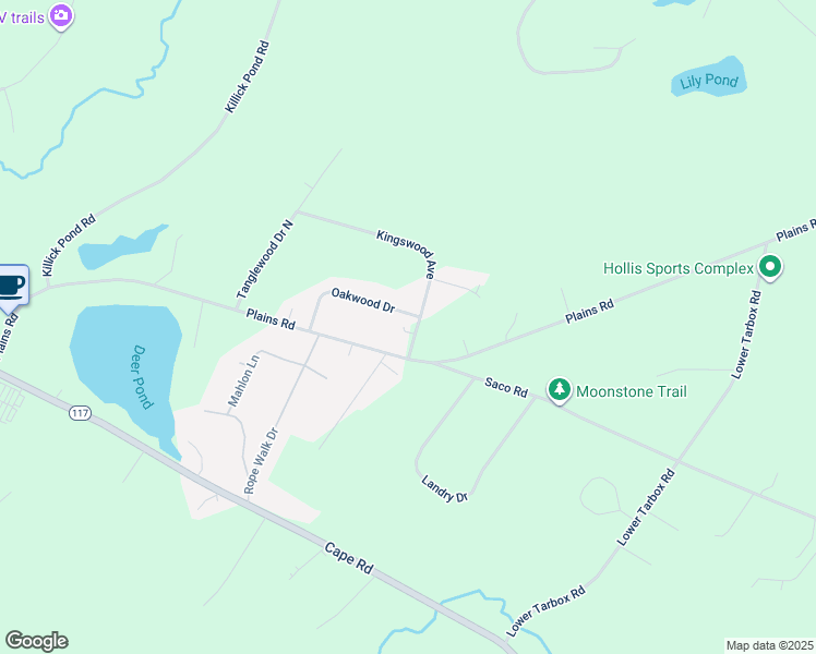 map of restaurants, bars, coffee shops, grocery stores, and more near 92 Kingswood Avenue in Hollis