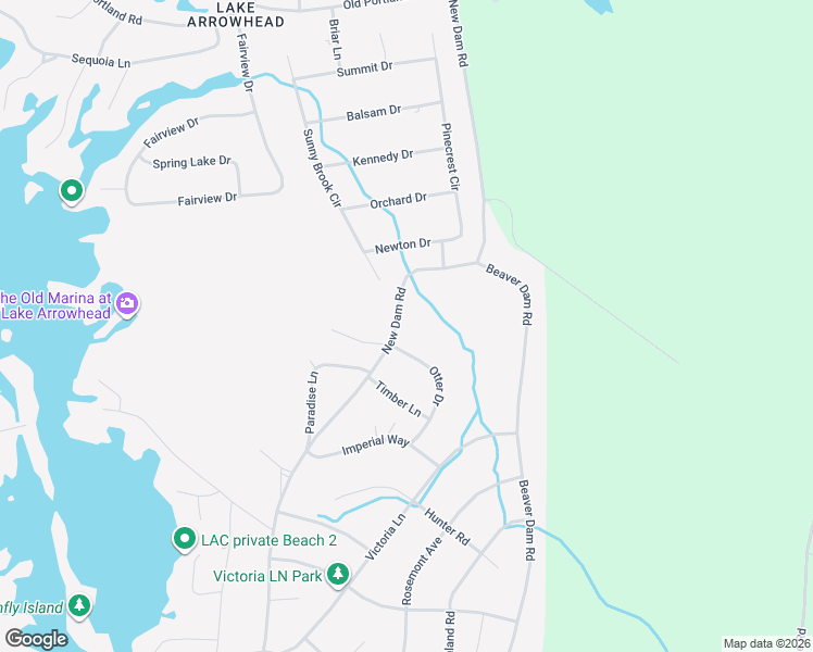 map of restaurants, bars, coffee shops, grocery stores, and more near 379 New Dam Road in Lake Arrowhead