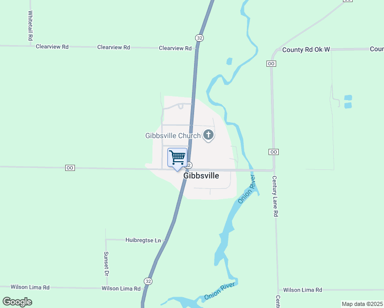 map of restaurants, bars, coffee shops, grocery stores, and more near N3125 Wisconsin 32 in Sheboygan Falls