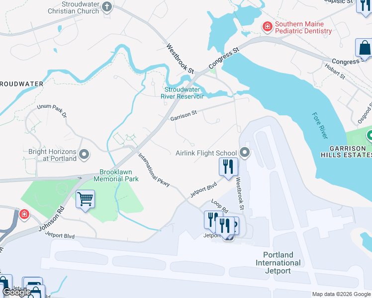 map of restaurants, bars, coffee shops, grocery stores, and more near 67 Tide Mill Road in Portland