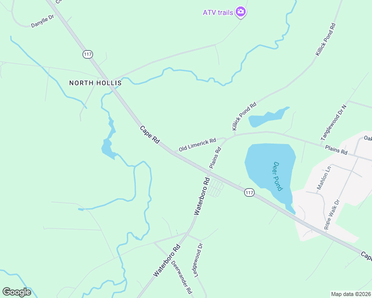 map of restaurants, bars, coffee shops, grocery stores, and more near 23 Old Limerick Road in Hollis