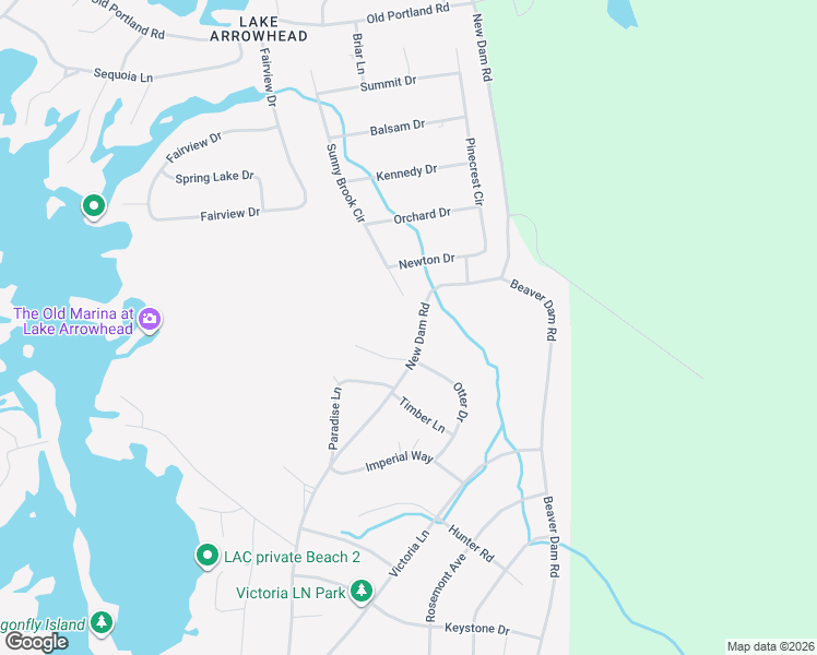 map of restaurants, bars, coffee shops, grocery stores, and more near 379 New Dam Road in Lake Arrowhead