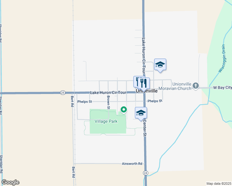 map of restaurants, bars, coffee shops, grocery stores, and more near 3165 Bay Street in Unionville