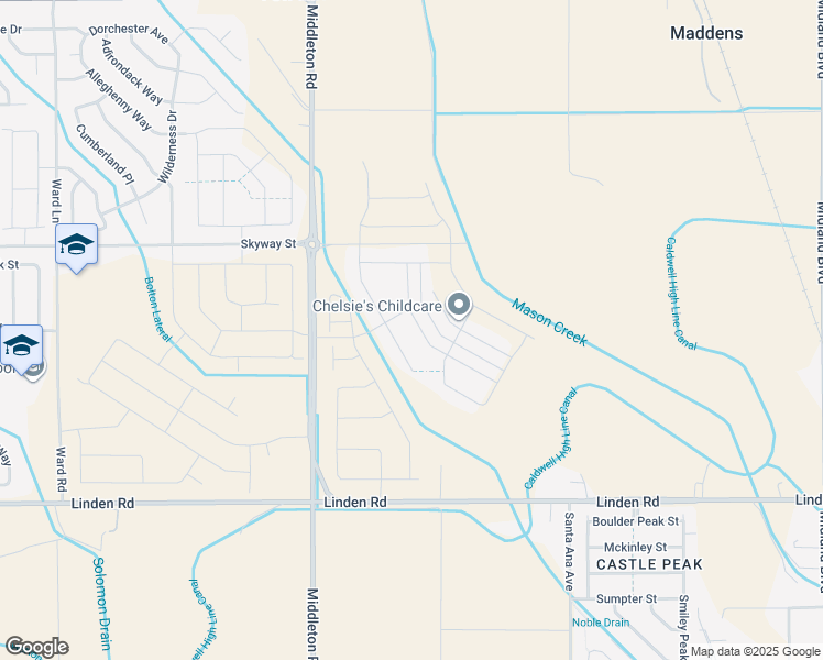 map of restaurants, bars, coffee shops, grocery stores, and more near 19240 Middleton Road in Caldwell