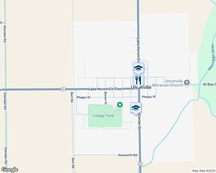 map of restaurants, bars, coffee shops, grocery stores, and more near 3165 Bay Street in Unionville