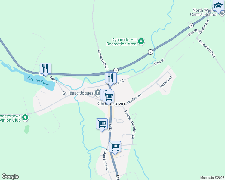 map of restaurants, bars, coffee shops, grocery stores, and more near 10 Pine Street in Chestertown