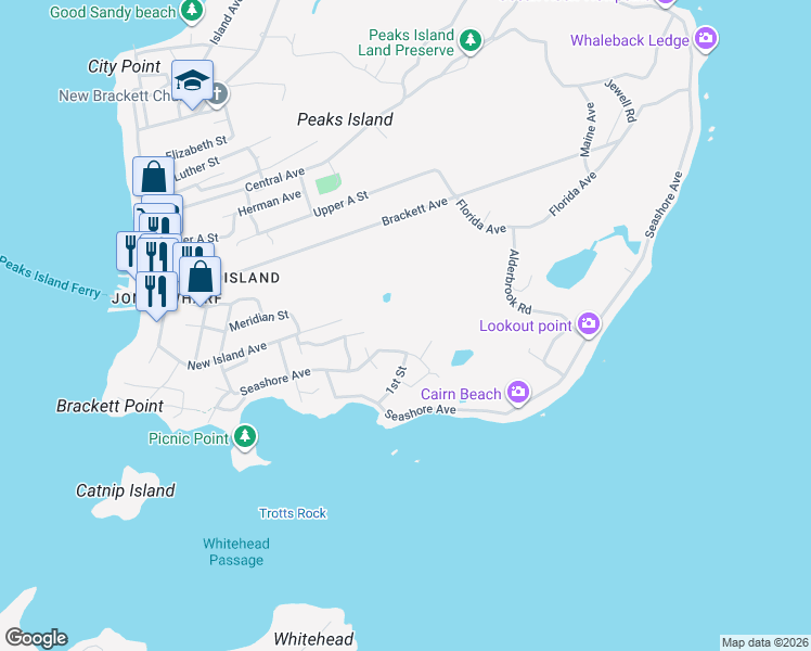 map of restaurants, bars, coffee shops, grocery stores, and more near 91 Spruce Avenue in Portland