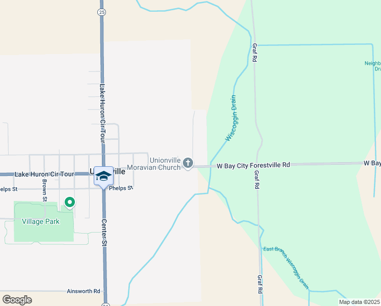 map of restaurants, bars, coffee shops, grocery stores, and more near 6566 Huron Street in Unionville