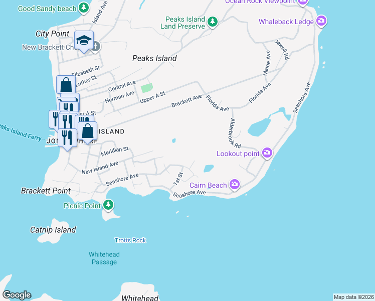 map of restaurants, bars, coffee shops, grocery stores, and more near 91 Spruce Avenue in Portland