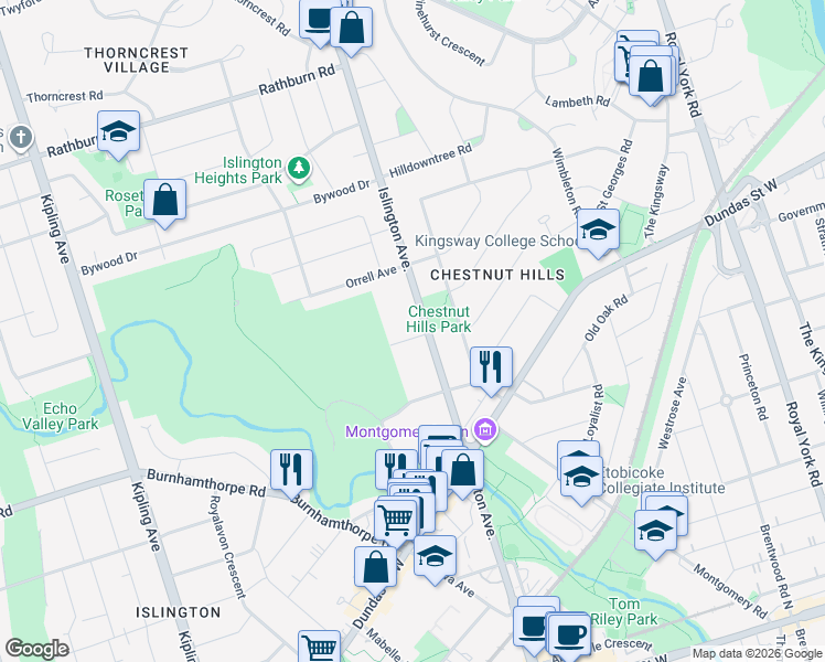 map of restaurants, bars, coffee shops, grocery stores, and more near in Toronto