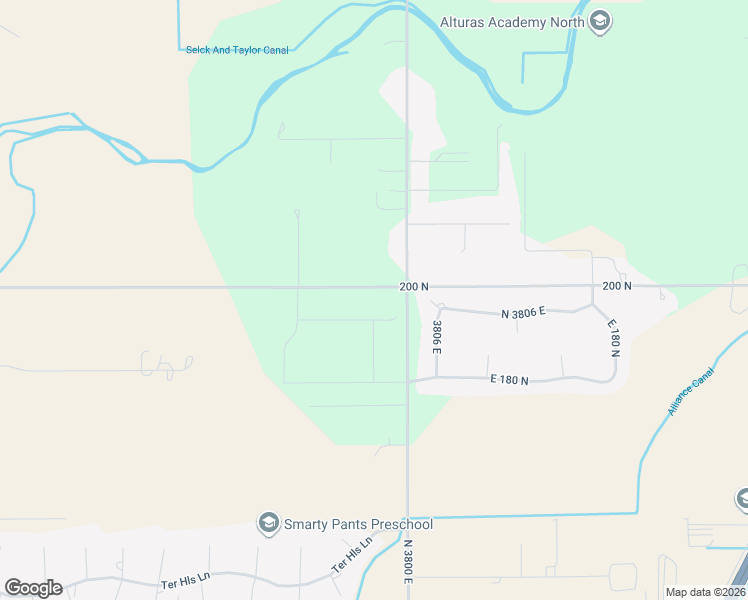 map of restaurants, bars, coffee shops, grocery stores, and more near 3790 East 200 North in Rigby