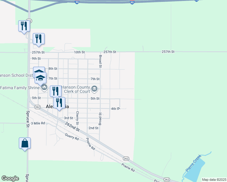 map of restaurants, bars, coffee shops, grocery stores, and more near 5th Street in Alexandria