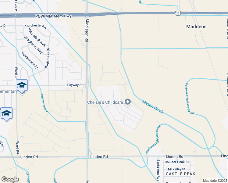 map of restaurants, bars, coffee shops, grocery stores, and more near 19382 Red Eagle Way in Nampa