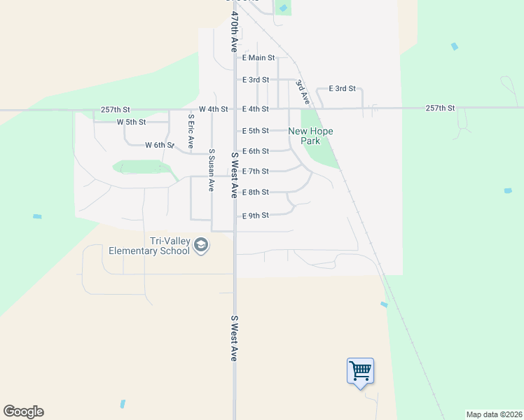 map of restaurants, bars, coffee shops, grocery stores, and more near 101-399 E 9th St in Crooks