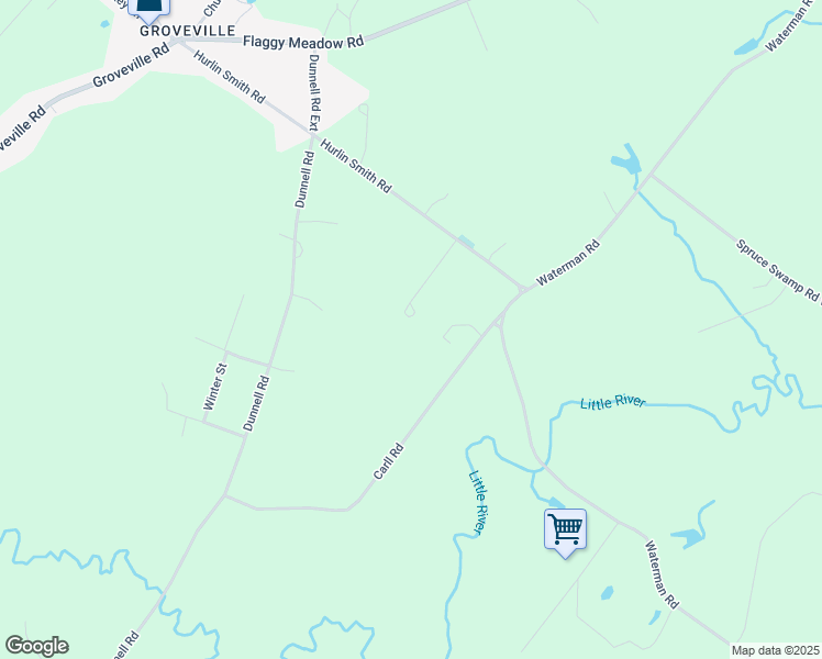 map of restaurants, bars, coffee shops, grocery stores, and more near 38 Wescott Circle in Buxton