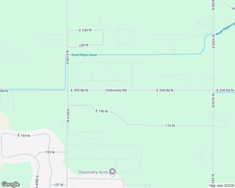 map of restaurants, bars, coffee shops, grocery stores, and more near 4134 East 200 Road North in Rigby