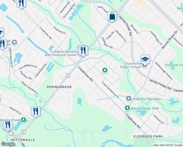 map of restaurants, bars, coffee shops, grocery stores, and more near in Brampton