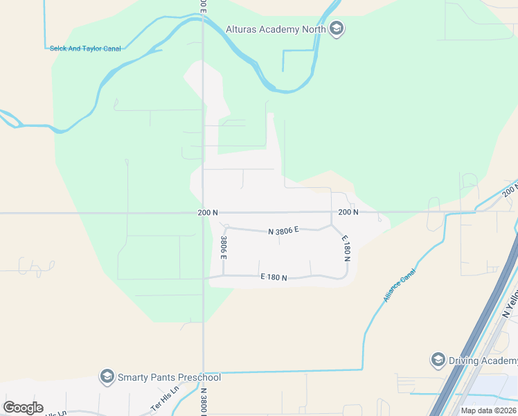 map of restaurants, bars, coffee shops, grocery stores, and more near 3815 East 200 North in Rigby