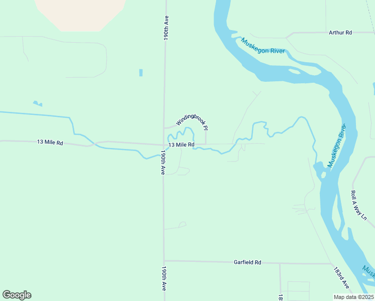 map of restaurants, bars, coffee shops, grocery stores, and more near 18899 13 Mile Road in Big Rapids