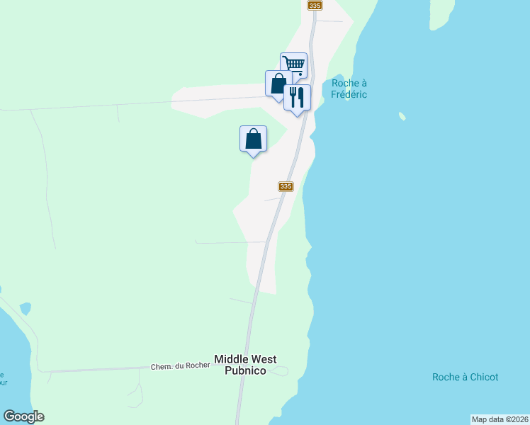 map of restaurants, bars, coffee shops, grocery stores, and more near in Pubnico