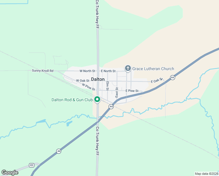 map of restaurants, bars, coffee shops, grocery stores, and more near 6470 East Pine Street in Dalton