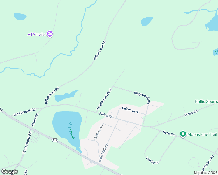 map of restaurants, bars, coffee shops, grocery stores, and more near 44 Tanglewood Drive in Hollis