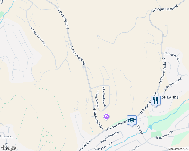 map of restaurants, bars, coffee shops, grocery stores, and more near 4019 North Blue Wing Place in Boise