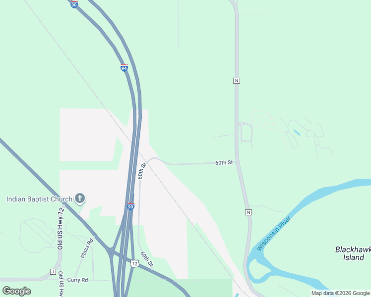 map of restaurants, bars, coffee shops, grocery stores, and more near W692 60th Street in Wisconsin Dells