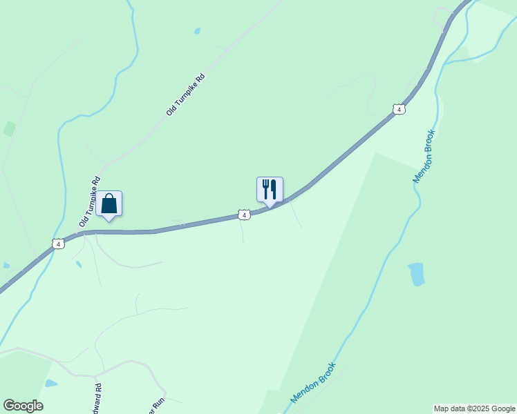 map of restaurants, bars, coffee shops, grocery stores, and more near 99 Mountain Road in Mendon