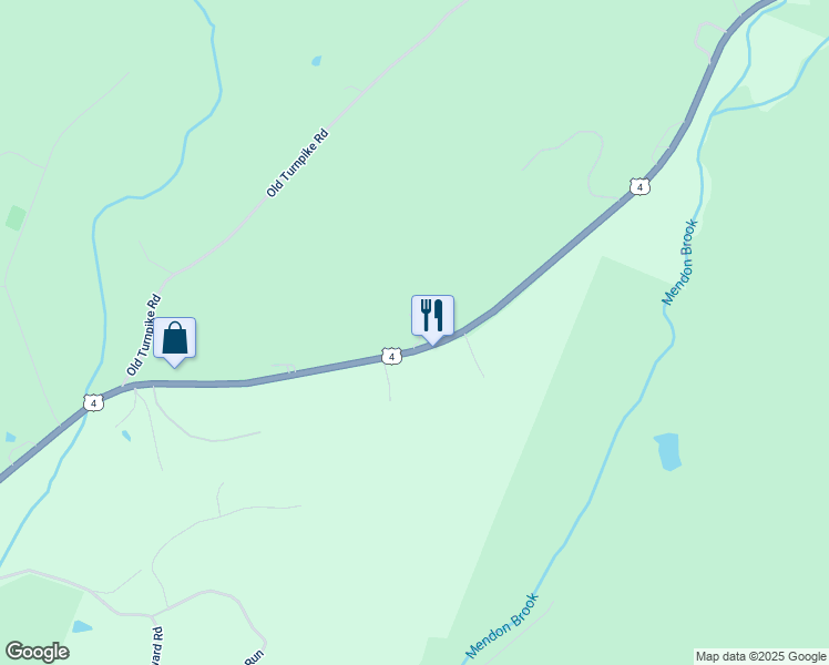 map of restaurants, bars, coffee shops, grocery stores, and more near 19 Mountain Commons Road in Mendon