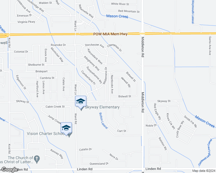 map of restaurants, bars, coffee shops, grocery stores, and more near 19608 Susquehanna Way in Caldwell