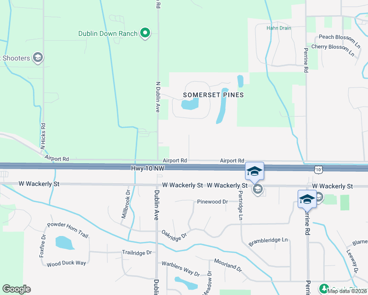 map of restaurants, bars, coffee shops, grocery stores, and more near 6511 Winterberry Court in Midland