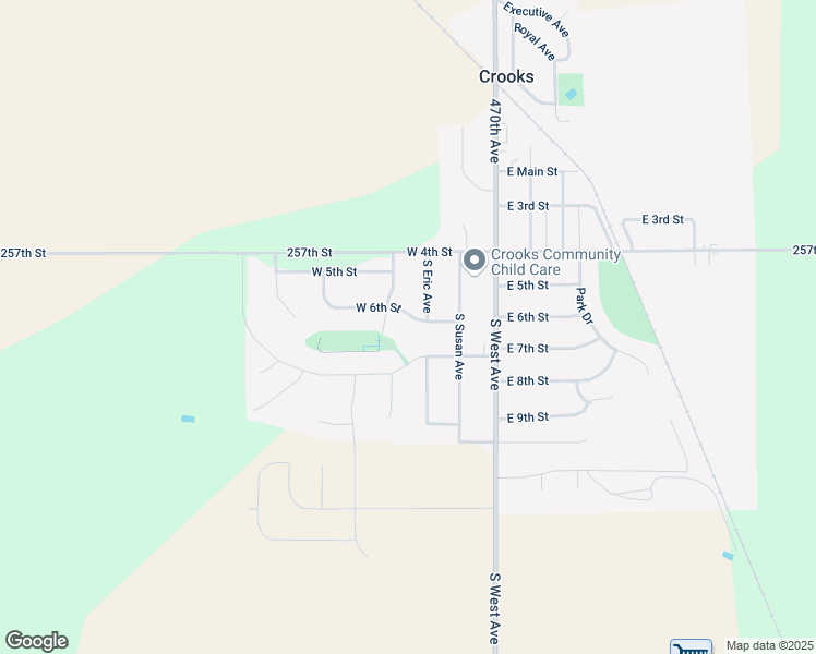 map of restaurants, bars, coffee shops, grocery stores, and more near 305 West 6th Street in Crooks