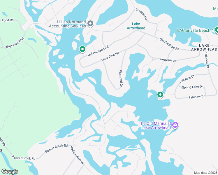 map of restaurants, bars, coffee shops, grocery stores, and more near 2-1526 Diamond Drive in NORTH WATERBORO