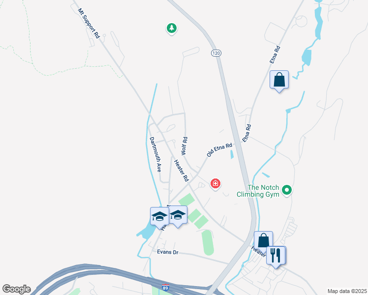 map of restaurants, bars, coffee shops, grocery stores, and more near 3 Placid Square in Lebanon