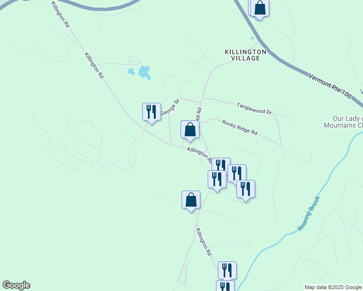 map of restaurants, bars, coffee shops, grocery stores, and more near in Killington