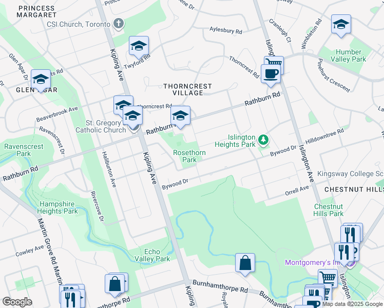map of restaurants, bars, coffee shops, grocery stores, and more near 26 Remington Drive in Toronto