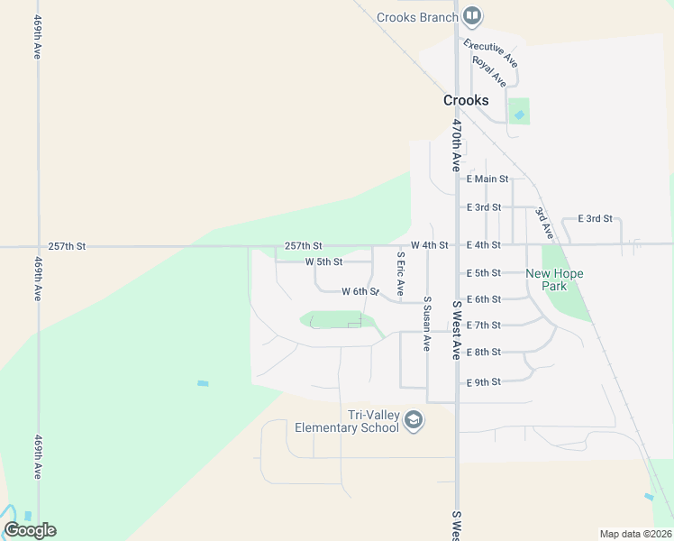 map of restaurants, bars, coffee shops, grocery stores, and more near 424 W 5th St in Crooks