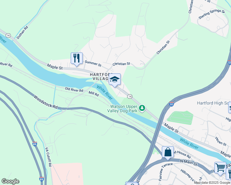 map of restaurants, bars, coffee shops, grocery stores, and more near in Hartford