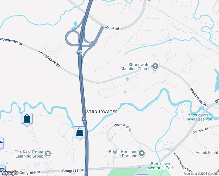 map of restaurants, bars, coffee shops, grocery stores, and more near 1666 Westbrook Street in Portland