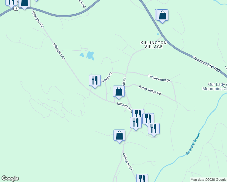 map of restaurants, bars, coffee shops, grocery stores, and more near in Killington