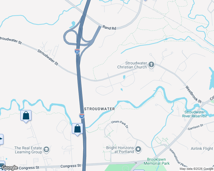 map of restaurants, bars, coffee shops, grocery stores, and more near 1666 Westbrook Street in Portland