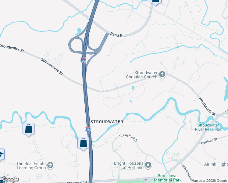 map of restaurants, bars, coffee shops, grocery stores, and more near 1666 Westbrook Street in Portland