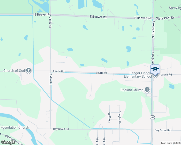 map of restaurants, bars, coffee shops, grocery stores, and more near 3199 Lauria Rd in Bay City