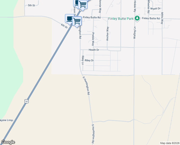 map of restaurants, bars, coffee shops, grocery stores, and more near 16456 Bassett Road in La Pine