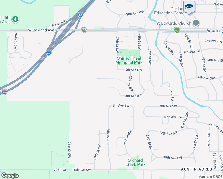 map of restaurants, bars, coffee shops, grocery stores, and more near 2801 7th Avenue Southwest in Austin