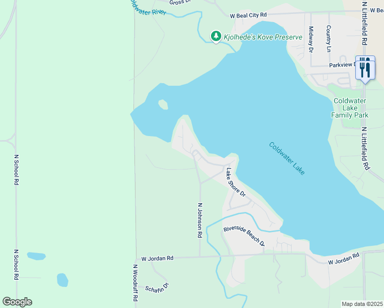 map of restaurants, bars, coffee shops, grocery stores, and more near 3338 Cedar Point Drive in Weidman